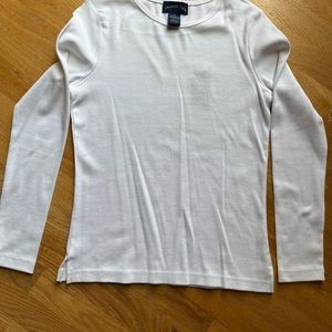 Charter Club Lon Sleeve White T-shirt size Small